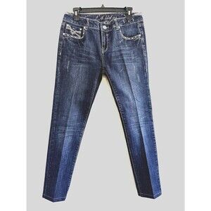 L.A. Idol USA Woman's Bling Skinny Jeans Size 11 distressed biker moto